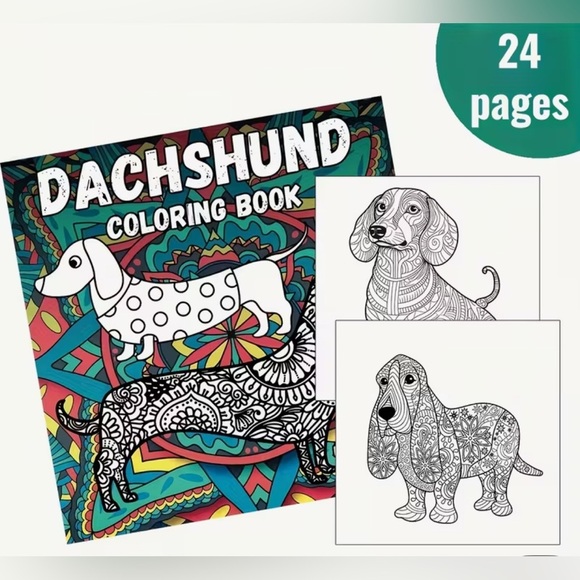 Dachshund Other - NEW Dachshund Coloring Book with 24 Pages
